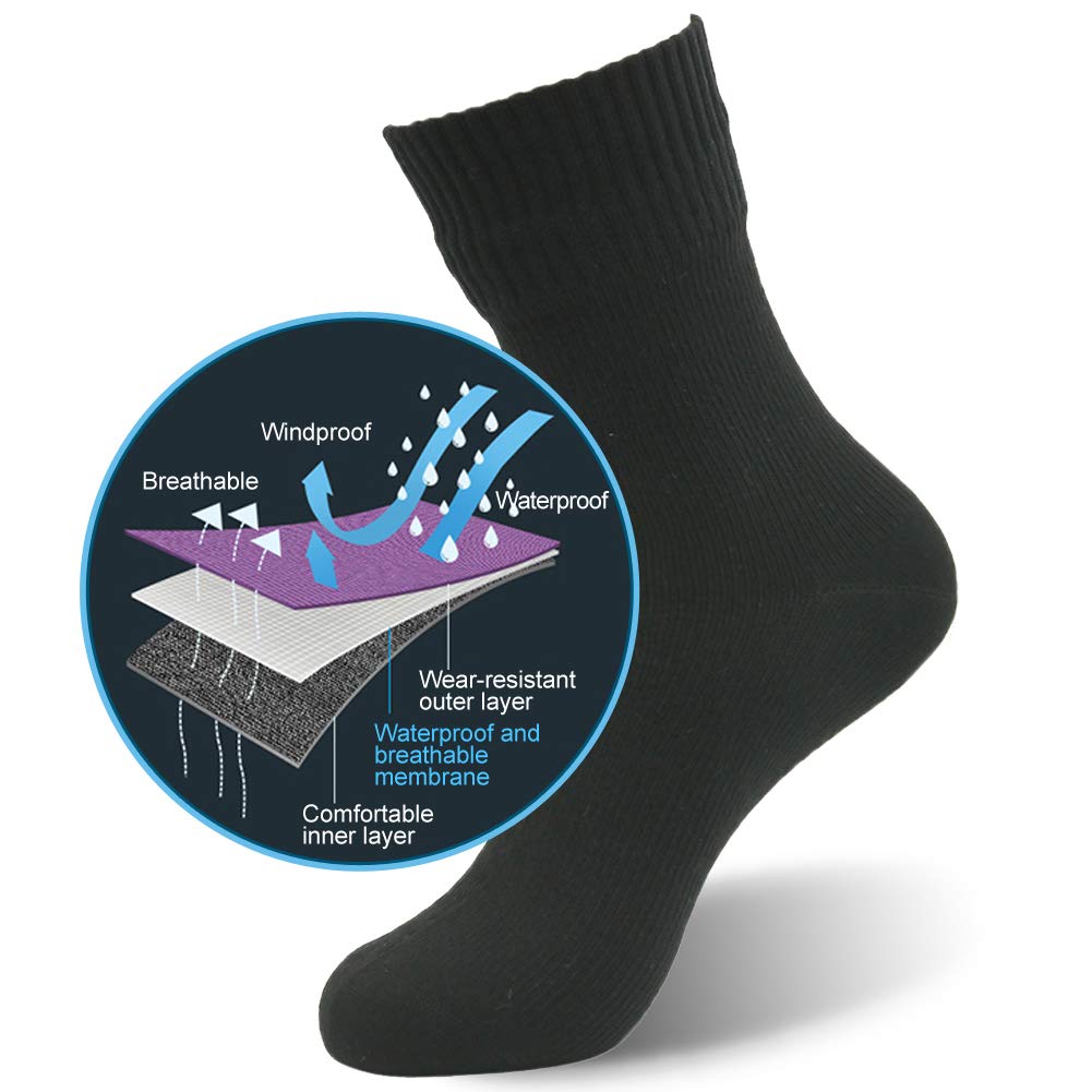 RANDY SUN Waterproof Socks, Unisex Hiking Wading Trail Running Kayaking Crew Socks
