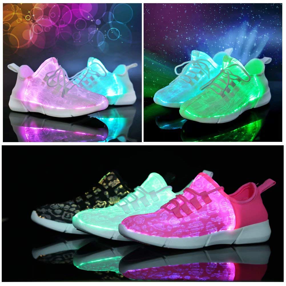 Fiber Optic LED Shoes Light Up Sneakers for Women Men with USB Charging Flashing Festivals Party Dance Luminous Kids Shoes