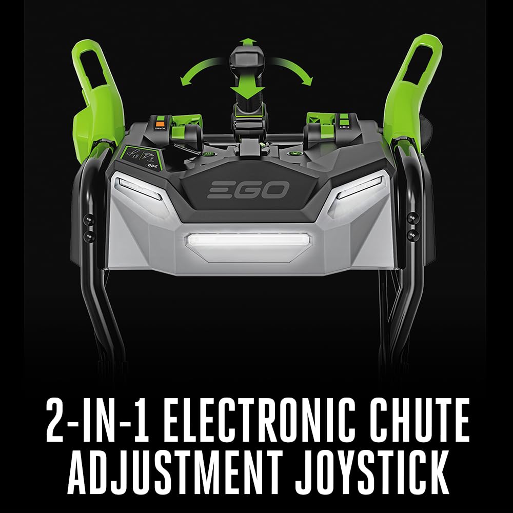EGO Power+ SNT2112 21-Inch 56-Volt Lithium-Ion Cordless Snow Blower with Steel Auger - (2) 5.0Ah Batteries and Dual Port Charger Included, Black