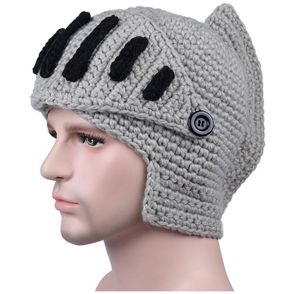Creative Barbarian Knit Beard Hat Funny Knit Cap Wig Beanie Hats Beard Facemask