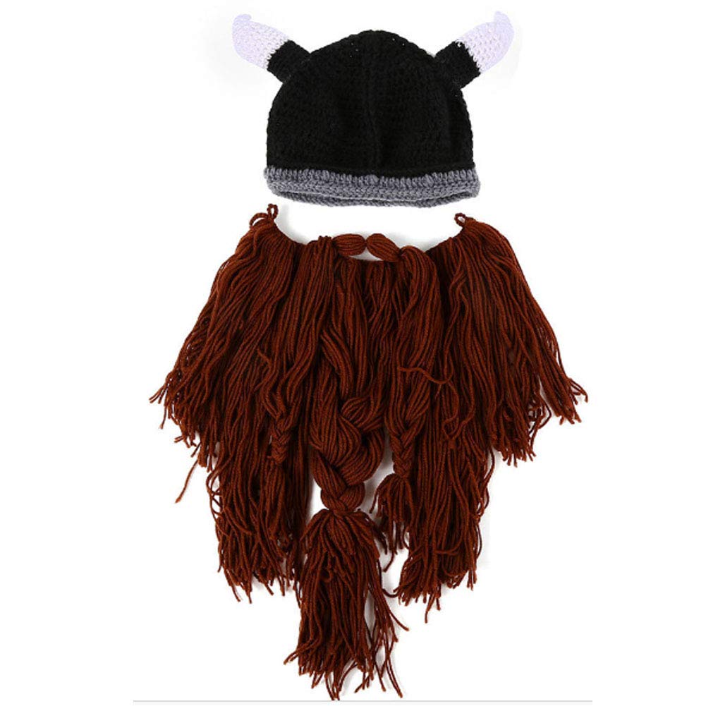 Creative Barbarian Knit Beard Hat Funny Knit Cap Wig Beanie Hats Beard Facemask