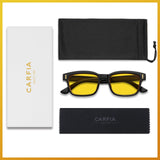 CARFIA Night Vision Glasses Driving for Men Women Anti-glare,Safety HD Yellow Lens Fishing Golf Narrow Face Glasses