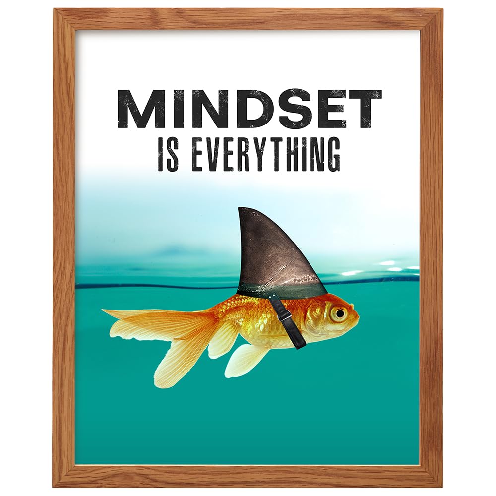 Motivational Wall Art Posters for Home, Office - Mindset is Everything - LARGE 11X14 - Inspirational Gifts for Men, Students - Entrepreneur Wall Art Decor - Uplifting Self-Improvement Positive Quotes