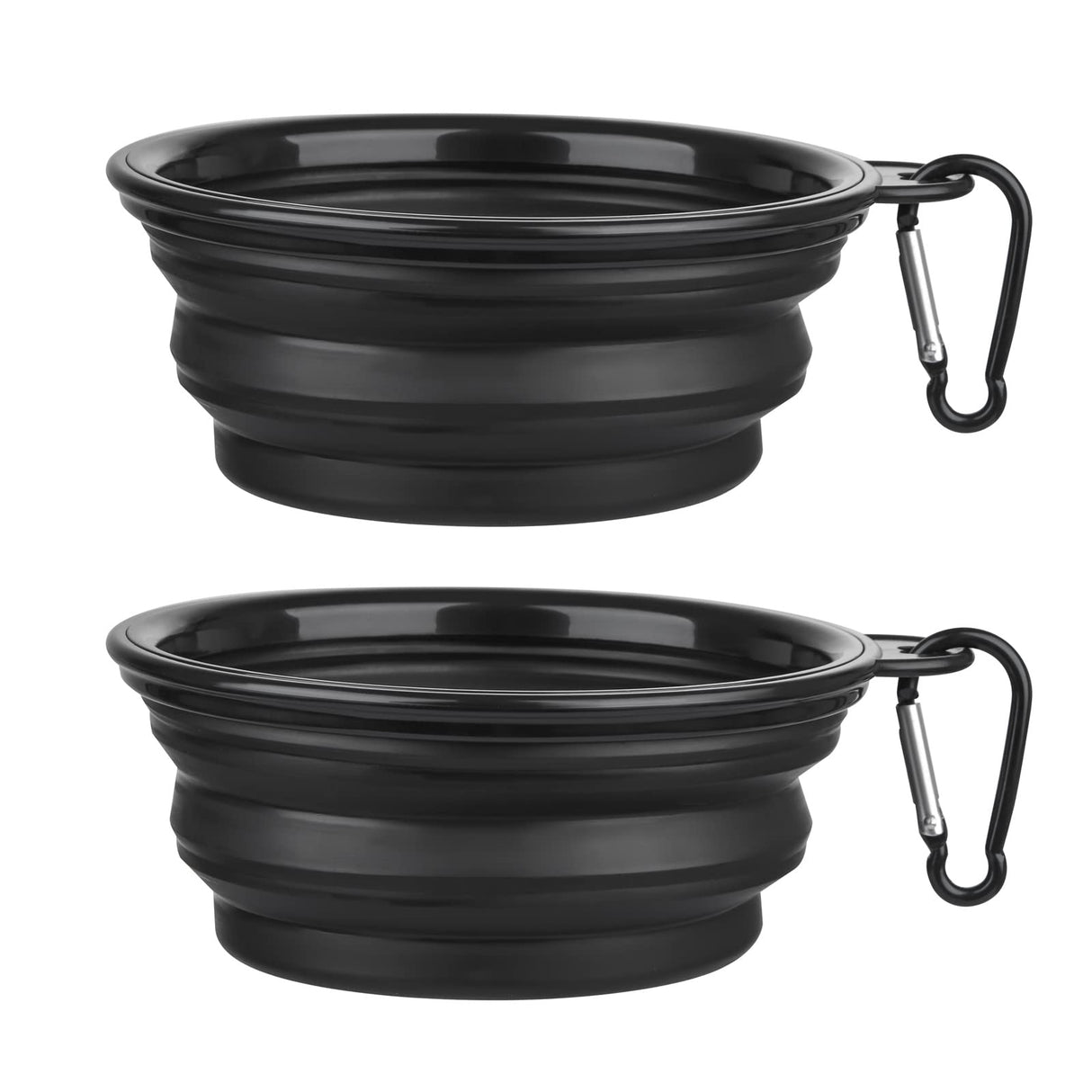 Dog Bowl Pet Collapsible Bowls, 2 Pack for Cats Dogs, Portable Pet Feeding Watering Dish for Walking Parking Traveling with 2 Carabiners (Small, Blue+Green)