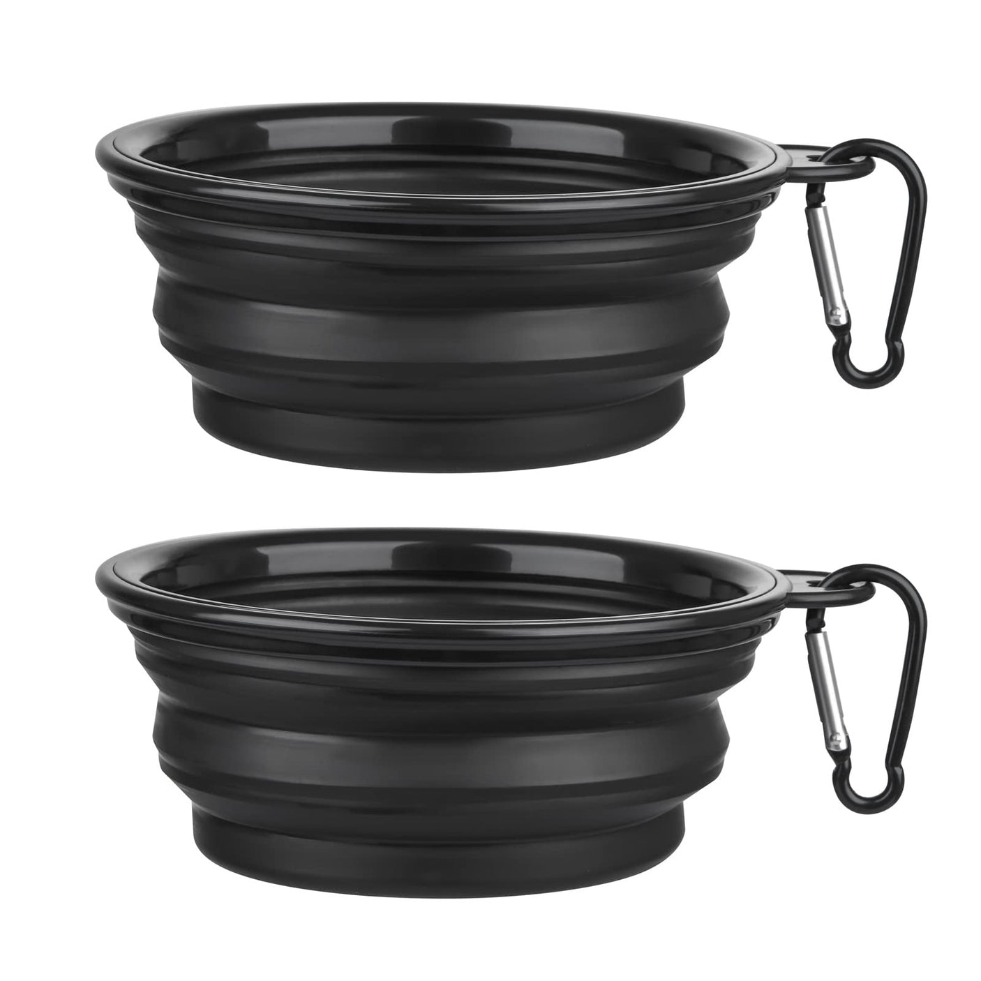 Dog Bowl Pet Collapsible Bowls, 2 Pack for Cats Dogs, Portable Pet Feeding Watering Dish for Walking Parking Traveling with 2 Carabiners (Small, Blue+Green)