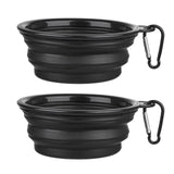 Dog Bowl Pet Collapsible Bowls, 2 Pack for Cats Dogs, Portable Pet Feeding Watering Dish for Walking Parking Traveling with 2 Carabiners (Small, Blue+Green)