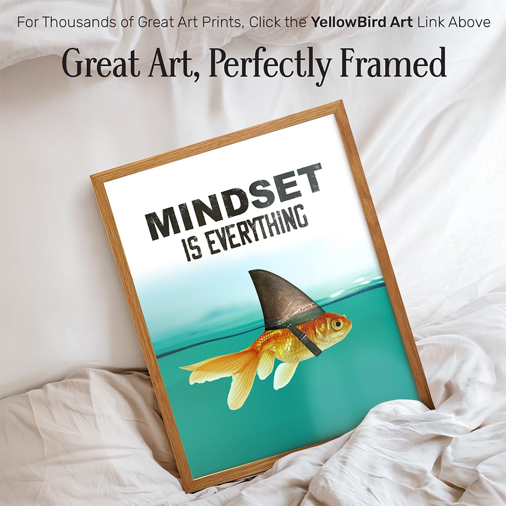 Motivational Wall Art Posters for Home, Office - Mindset is Everything - LARGE 11X14 - Inspirational Gifts for Men, Students - Entrepreneur Wall Art Decor - Uplifting Self-Improvement Positive Quotes