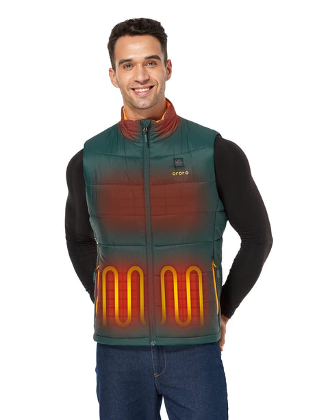 ORORO Men's Lightweight Heated Vest with Battery Pack (Charger Not Included)