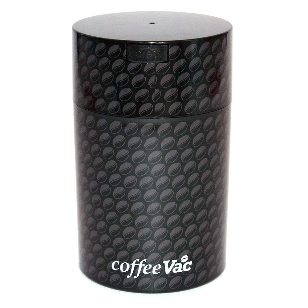1LB Patented Airtight Multi-use Vacuum Works as Smell Proof Ground Coffee Bean Containers. Black Cap and Body, 1.85-Liter/1.6-Quart