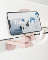 MiiKARE Airplane Travel Essentials Phone Holder, Universal Handsfree Phone Mount for Flying with 360 Degree Rotation, Accessory for Airplane, Travel Must Haves Phone Stand for Desk, Tray Table