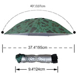 NEW-Vi Fishing Umbrella Hat Folding Adjustable Sun Rain Cap, 37.4”Oversize Hands Free Umbrellas, 7-Ribs Anti-UV Waterproof Headwear for Fishing Gardening Golf Sunshade Outdoor