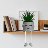 Zerzsy 3pcs Creative Artificial Succulents with Gray Flower Pots, Mini Potted Succulents for Home Office Desk Decor and Gift Choice