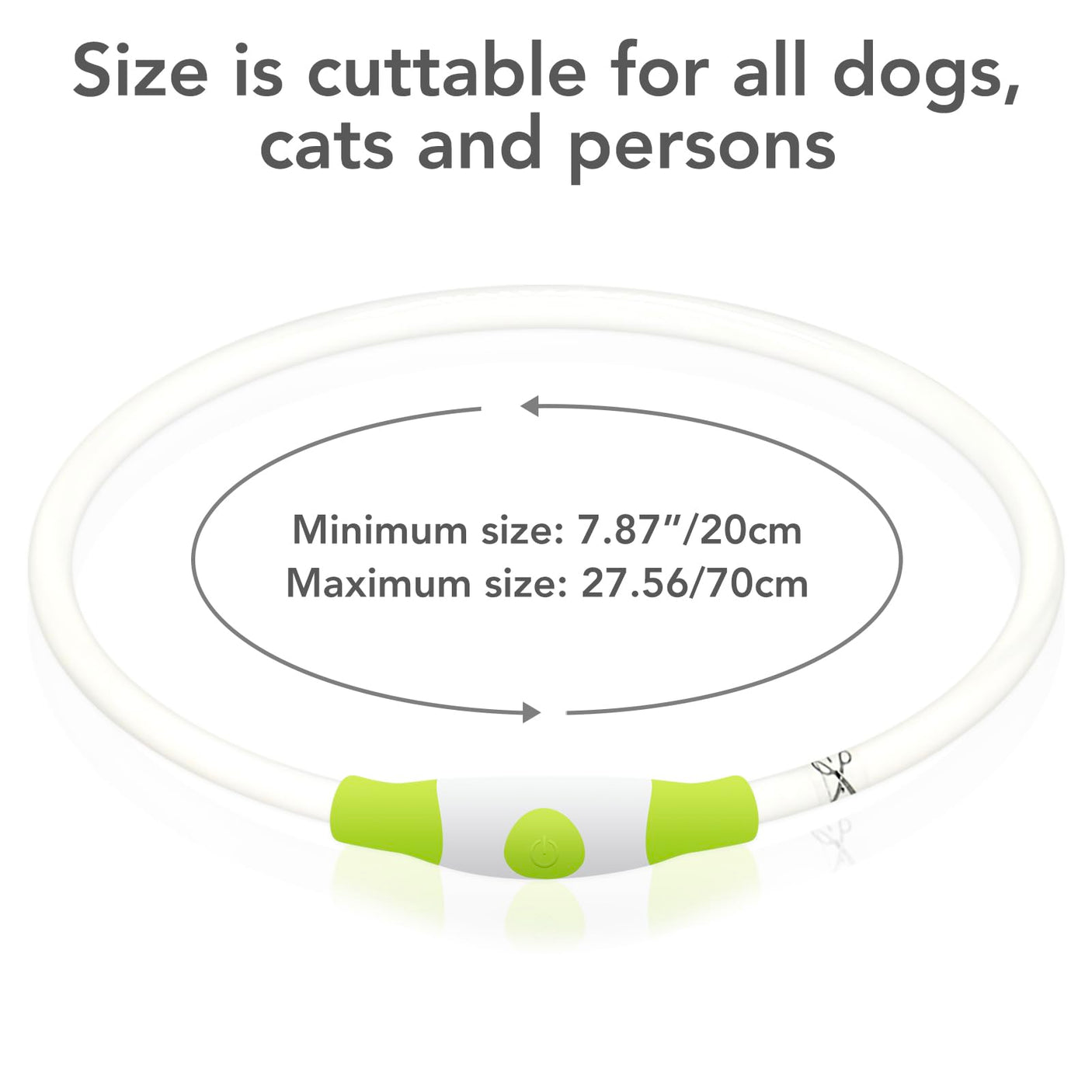 Colaseeme LED Dog Collar Light Up Dog Collars 1 Count USB Rechargeable TPU Glow Safety Basic Dog Collars, Please Do Not Use Fast Charging (Green)