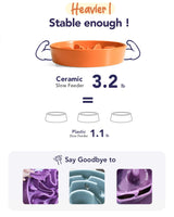 LE TAUCI Dog Bowls Slow Feeder Ceramic, 1.5 Cups Slow Feeding Dog Bowl Small Medium Breed, Puppy Slow Feeder Bowl for Fast Eater, Dog Dishes to Slow Down Eating, Puzzle Dog Food Bowl, Maze Purple
