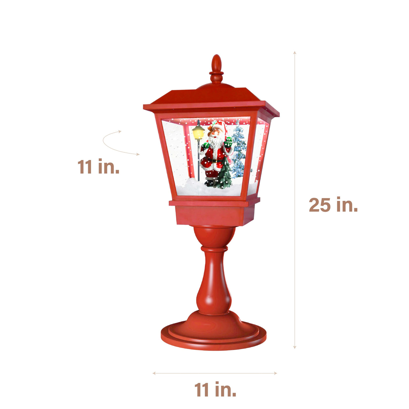 Fraser Hill Farm 29-in. Snowing Musical Christmas Tree with Warm White LED Lights, 25 Christmas Carols, Decorations, Star Topper, and Red Umbrella Base, Festive Xmas Decor for Foyer and Family Room