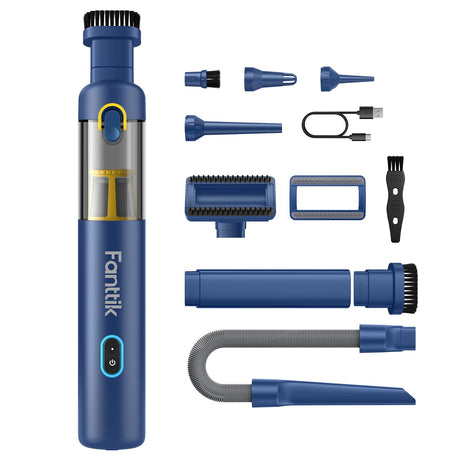 Fanttik Slim V8 APEX Car Vacuum, 4-in-1 Portable Mini Cordless Vacuum with 19000pa Suction Power, Type-C Charge, 2 Suction Modes, Handheld Vacuum for Car, Office Desk, Keyboards (Black)