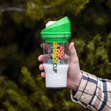 CRUNCHCUP XL Yellow - Portable Plastic Cereal Cups for Breakfast On the Go, To Go Cereal and Milk Container for your favorite Breakfast Cereals, No Spoon or Bowl Required
