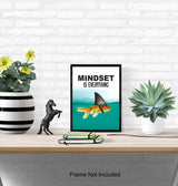 Motivational Wall Art Posters for Home, Office - Mindset is Everything - LARGE 11X14 - Inspirational Gifts for Men, Students - Entrepreneur Wall Art Decor - Uplifting Self-Improvement Positive Quotes