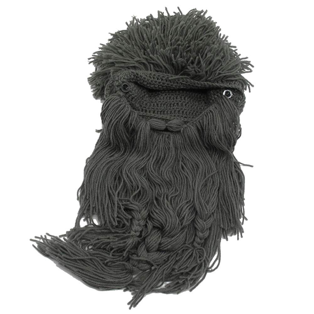 Creative Barbarian Knit Beard Hat Funny Knit Cap Wig Beanie Hats Beard Facemask