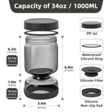WhiteRhino Pickle Jar with Strainer Flip,34oz Pickle Container Pickle and Olive Hourglass Jar,Glass Flip Pickle Jar Juice Separator Jar with Airtight Lid for Jalapeno Gherkin