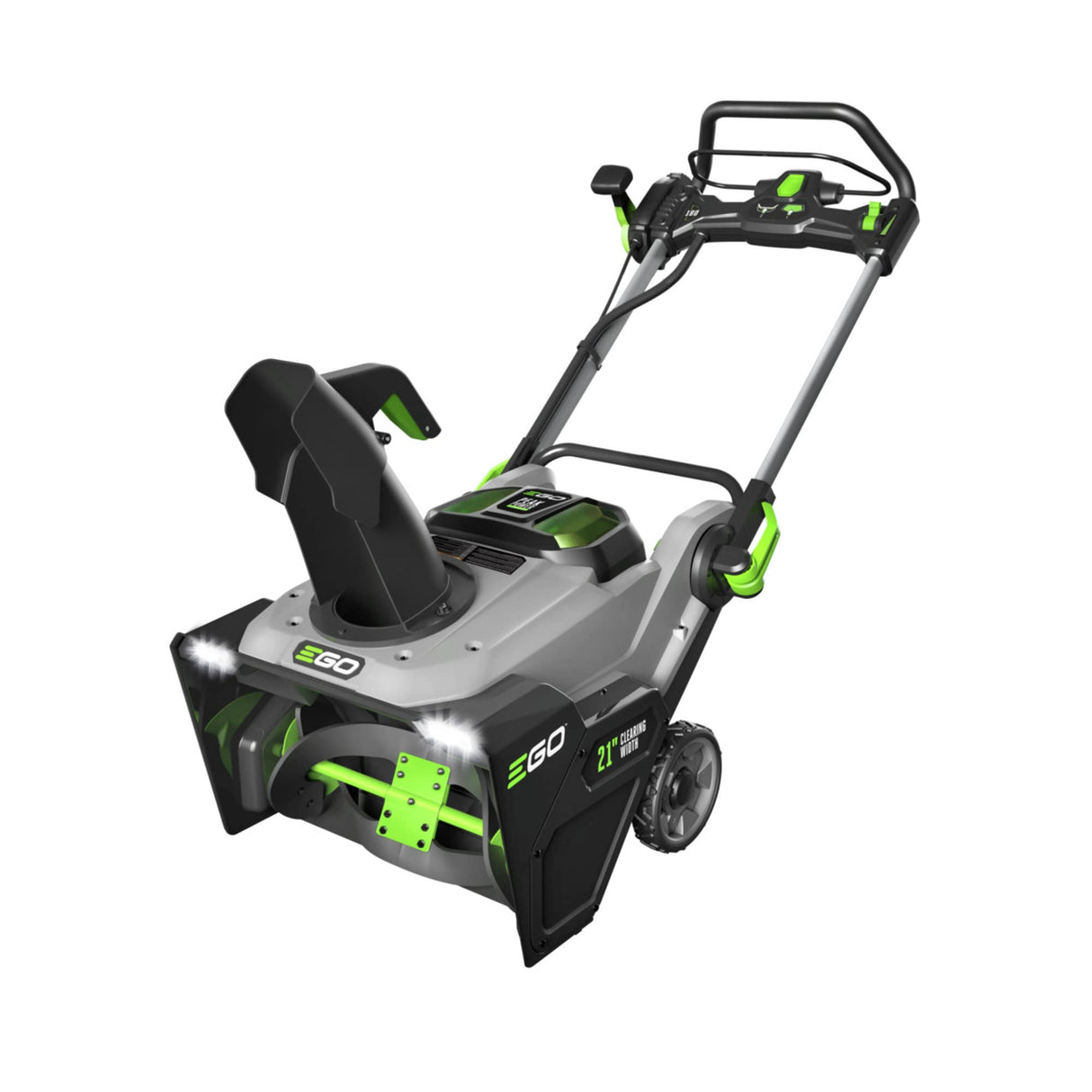 EGO Power+ SNT2112 21-Inch 56-Volt Lithium-Ion Cordless Snow Blower with Steel Auger - (2) 5.0Ah Batteries and Dual Port Charger Included, Black