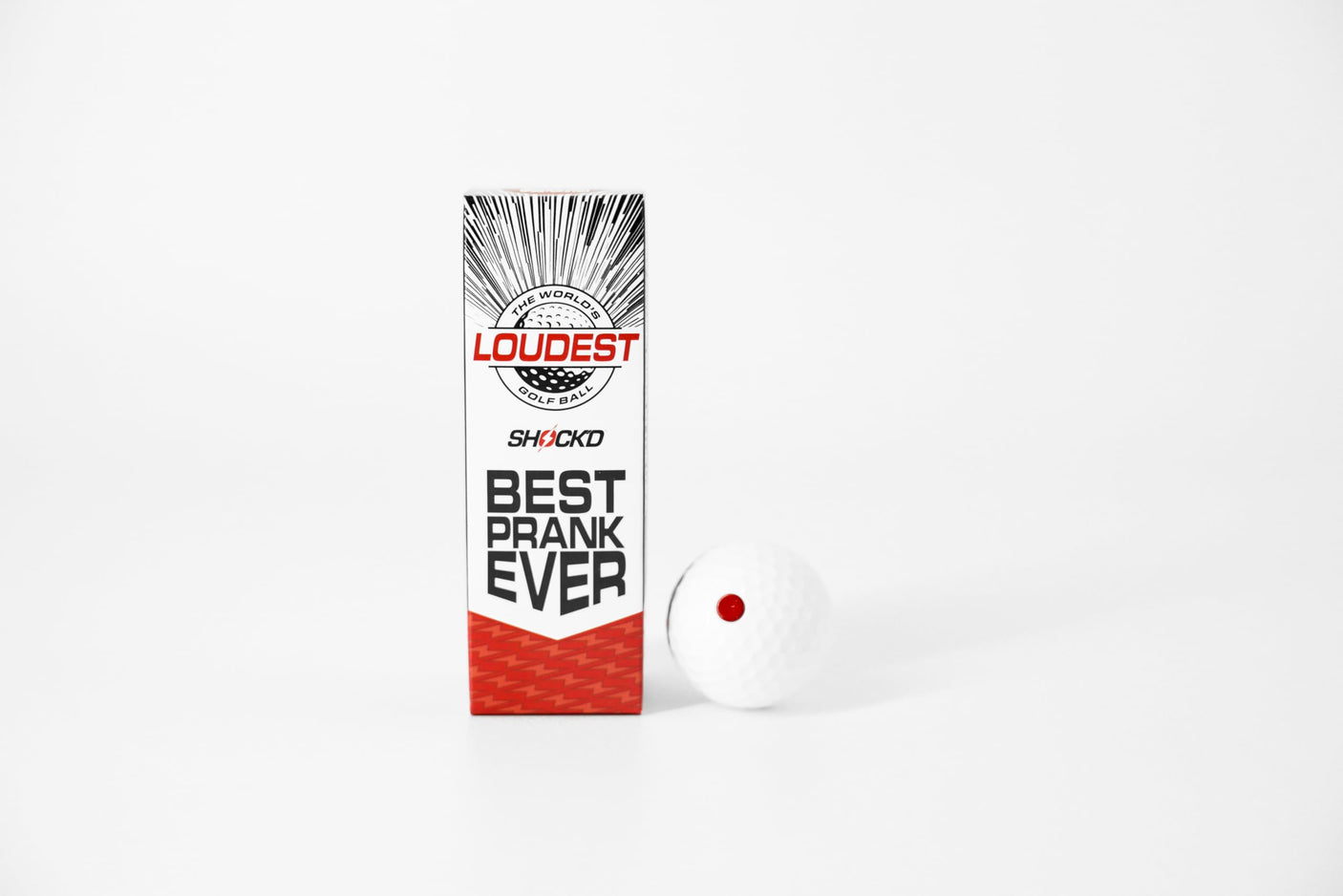 SHOCK'D GOLF BALLS - The World's Loudest Golf Ball - Viral Prank Ball (Sleeve of 3, Novelty)