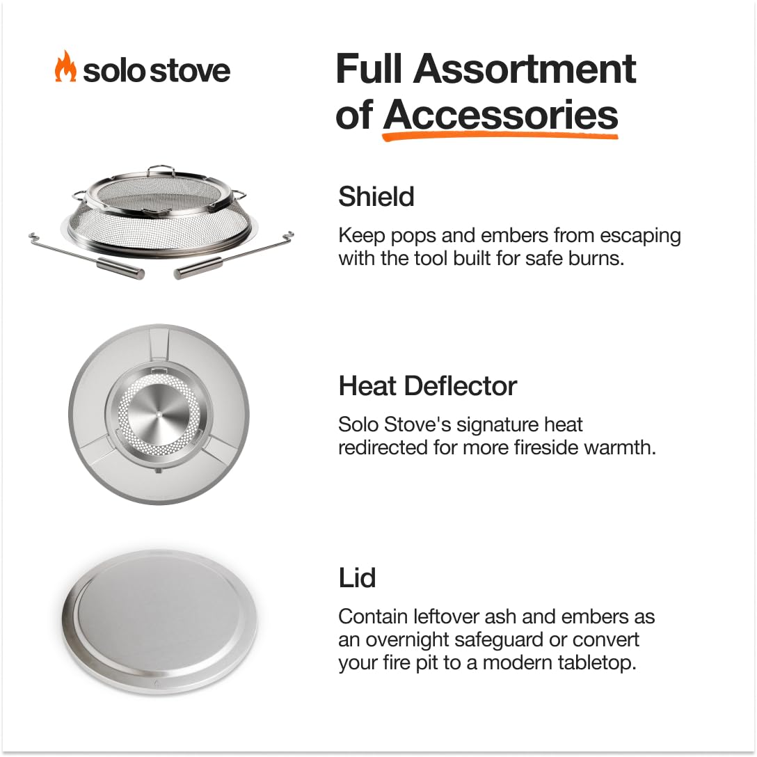 Solo Stove Bonfire with Stand | 19.5" Smokeless Fire Pit, Removable Ash Pan | Portable Stainless Steel Wood Burning Outdoor Fireplace, Ideal for 4–6 People, 21.75 lbs