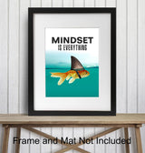 Motivational Wall Art Posters for Home, Office - Mindset is Everything - LARGE 11X14 - Inspirational Gifts for Men, Students - Entrepreneur Wall Art Decor - Uplifting Self-Improvement Positive Quotes
