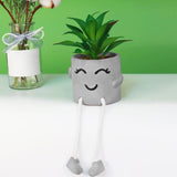 Zerzsy 3pcs Creative Artificial Succulents with Gray Flower Pots, Mini Potted Succulents for Home Office Desk Decor and Gift Choice