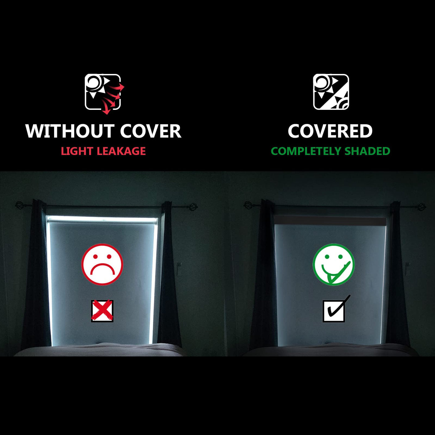 Motorized Smart Blind for Window with Remote Control, Automatic Blackout Roller Shade Customizable Size,with Valance Child Safety Rechargeable Battery Blinds (Full Blackout Black)