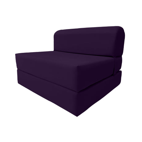D&D Futon Furniture Sleeper Chair Folding Bed, Studio Sofa Guest Folded Mattress, High Density Foam (70 x 24 x 6, Navy Blue)
