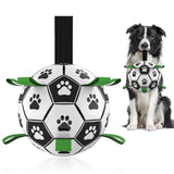 QDAN Premium Dog Toys Balls, Dog Soccer Ball with Straps, Dog Birthday Gifts, Herding Ball, Durable Balls for Small Medium Pet, Puppy Outdoor Toy, Pet Training Soccer Ball, World Cup Soccer (6 Inch)