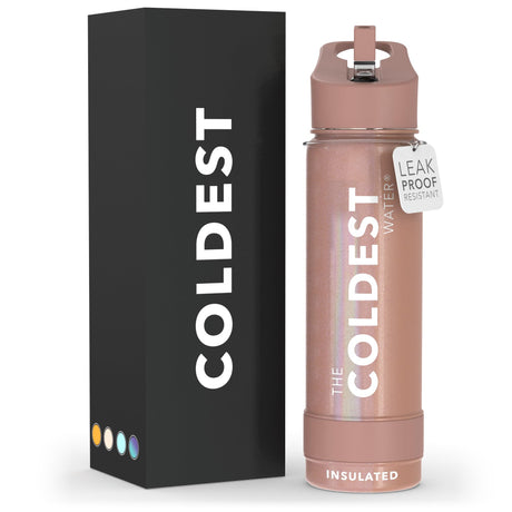 Coldest Insulated Water Bottle with Straw Lid - Stainless Steel Metal Thermos for Men & Women (Matte Black, 32 oz)
