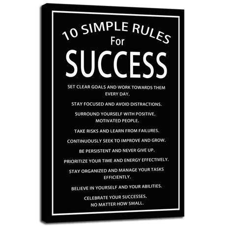 Inspirational Office Wall Decor Motivational Discipline Noun Canvas Wall Art Posters Prints Entrepreneur Quote Wall Picture Paintings Artwork Home Bedroom Framed Ready to Hang[12''W X 18''H]