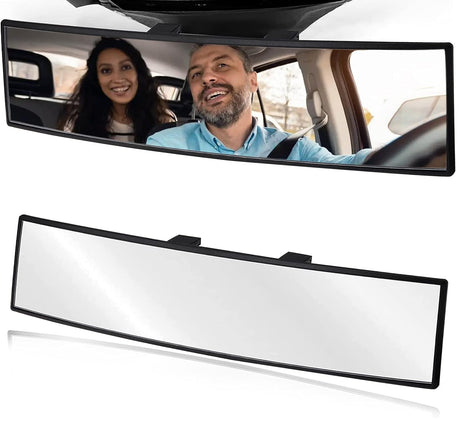 OBTANIM 2 PCS Rearview Mirror 12 Inch HD Glass Anti Glare Clip On Panoramic Wide Angle Car Interior Rear View Mirror Accessories for SUV Trucks (White)