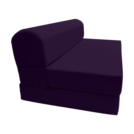 D&D Futon Furniture Sleeper Chair Folding Bed, Studio Sofa Guest Folded Mattress, High Density Foam (70 x 24 x 6, Navy Blue)