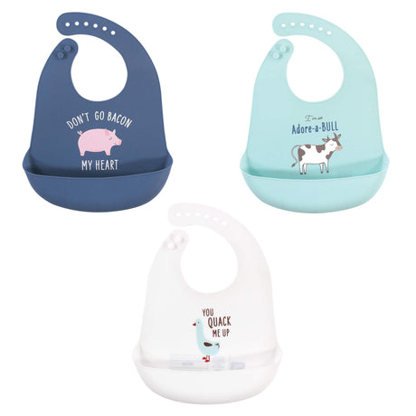 Hudson Baby Unisex Baby Silicone Bibs, Perfect Gentlemen, One Size