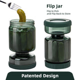 WhiteRhino Pickle Jar with Strainer Flip,34oz Pickle Container Pickle and Olive Hourglass Jar,Glass Flip Pickle Jar Juice Separator Jar with Airtight Lid for Jalapeno Gherkin