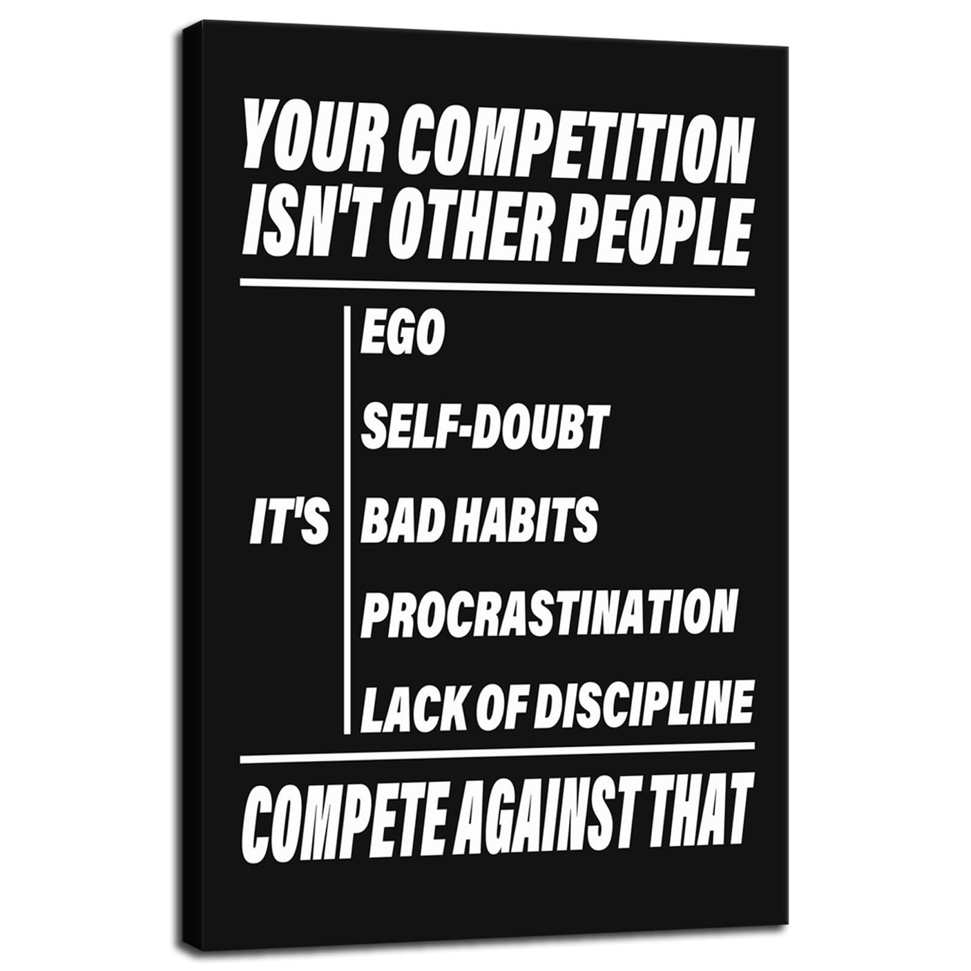 Inspirational Office Wall Decor Motivational Discipline Noun Canvas Wall Art Posters Prints Entrepreneur Quote Wall Picture Paintings Artwork Home Bedroom Framed Ready to Hang[12''W X 18''H]