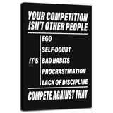 Inspirational Office Wall Decor Motivational Discipline Noun Canvas Wall Art Posters Prints Entrepreneur Quote Wall Picture Paintings Artwork Home Bedroom Framed Ready to Hang[12''W X 18''H]