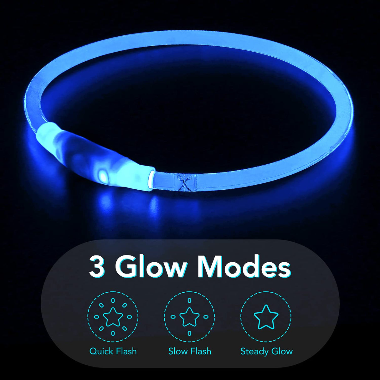 Colaseeme LED Dog Collar Light Up Dog Collars 1 Count USB Rechargeable TPU Glow Safety Basic Dog Collars, Please Do Not Use Fast Charging (Green)