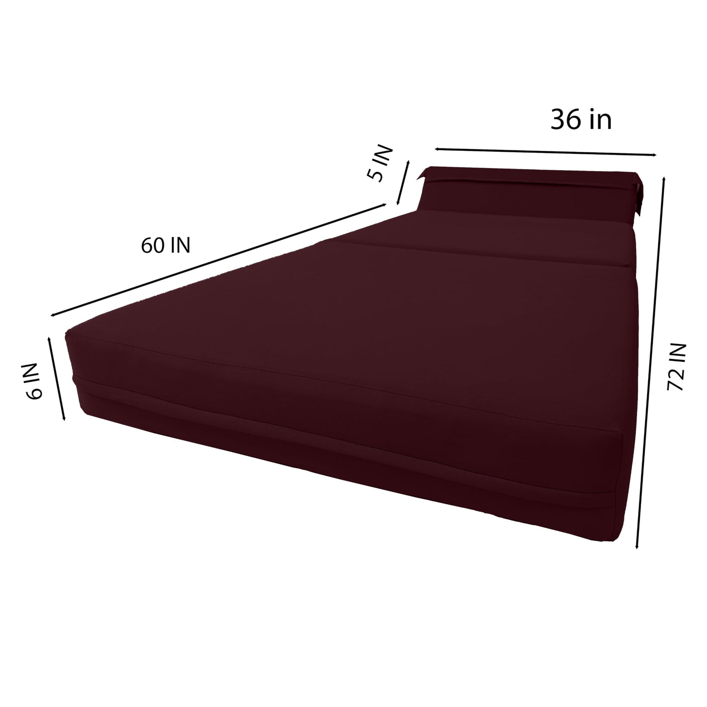 D&D Futon Furniture Sleeper Chair Folding Bed, Studio Sofa Guest Folded Mattress, High Density Foam (70 x 24 x 6, Navy Blue)