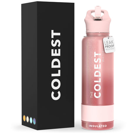 Coldest Insulated Water Bottle with Straw Lid - Stainless Steel Metal Thermos for Men & Women (Matte Black, 32 oz)