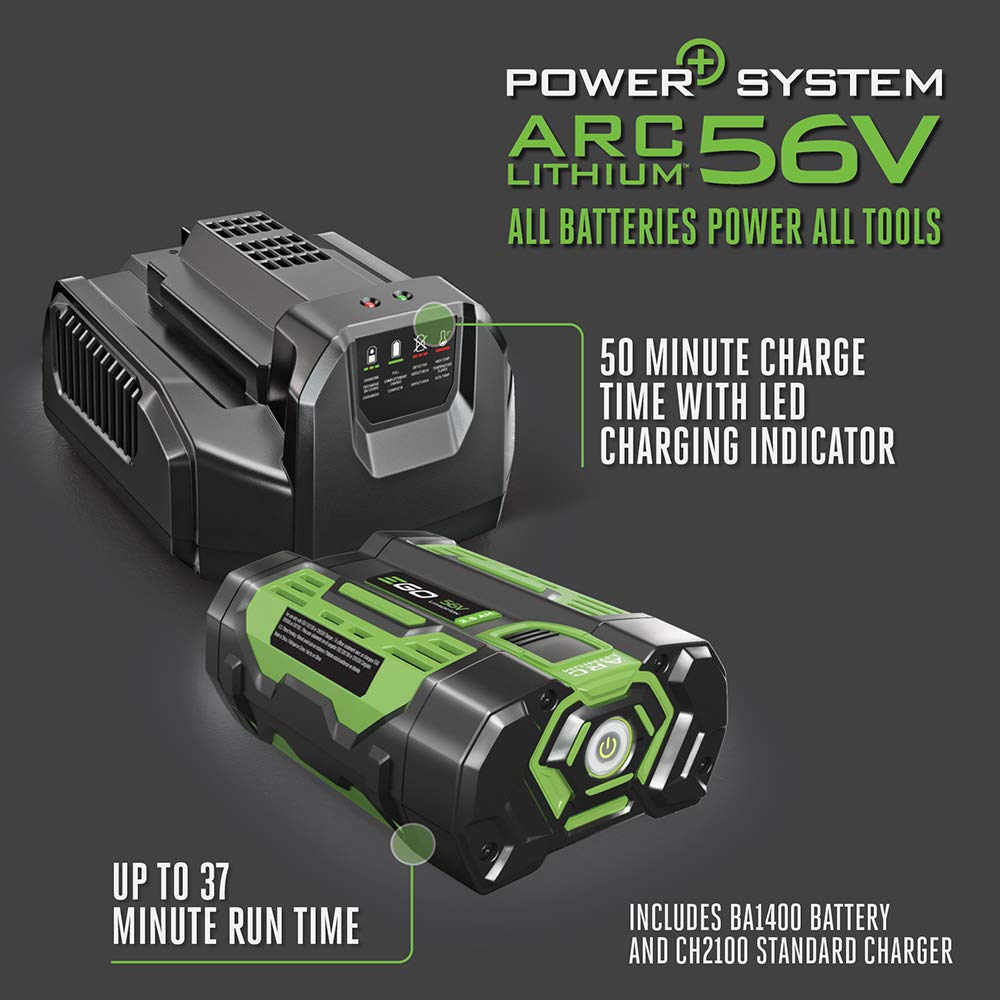 EGO Power+ ST1502SA 15-Inch 56-Volt Cordless String Trimmer with Rapid Reload and Split Shaft 2.5Ah Battery and Charger Included, Black