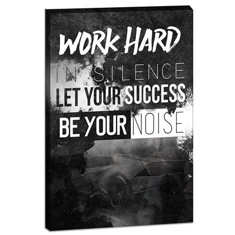 Success Tree Inspirational Quote Canvas Wall Art Motivational Motto Painting Inspiring Entrepreneur Posters Prints Artwork Decor Framed for Home Office Classroom Ready to Hang - 12" Wx18 H