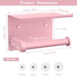 Tindbea Toilet Paper Holder with Phone Shelf, Adhesive or Screw Wall Mount Toilet Tissue Roll Holder, Rustproof & Multifunctional Stainless Steel Bathroom Storage Dispenser (Brushed Nickel)