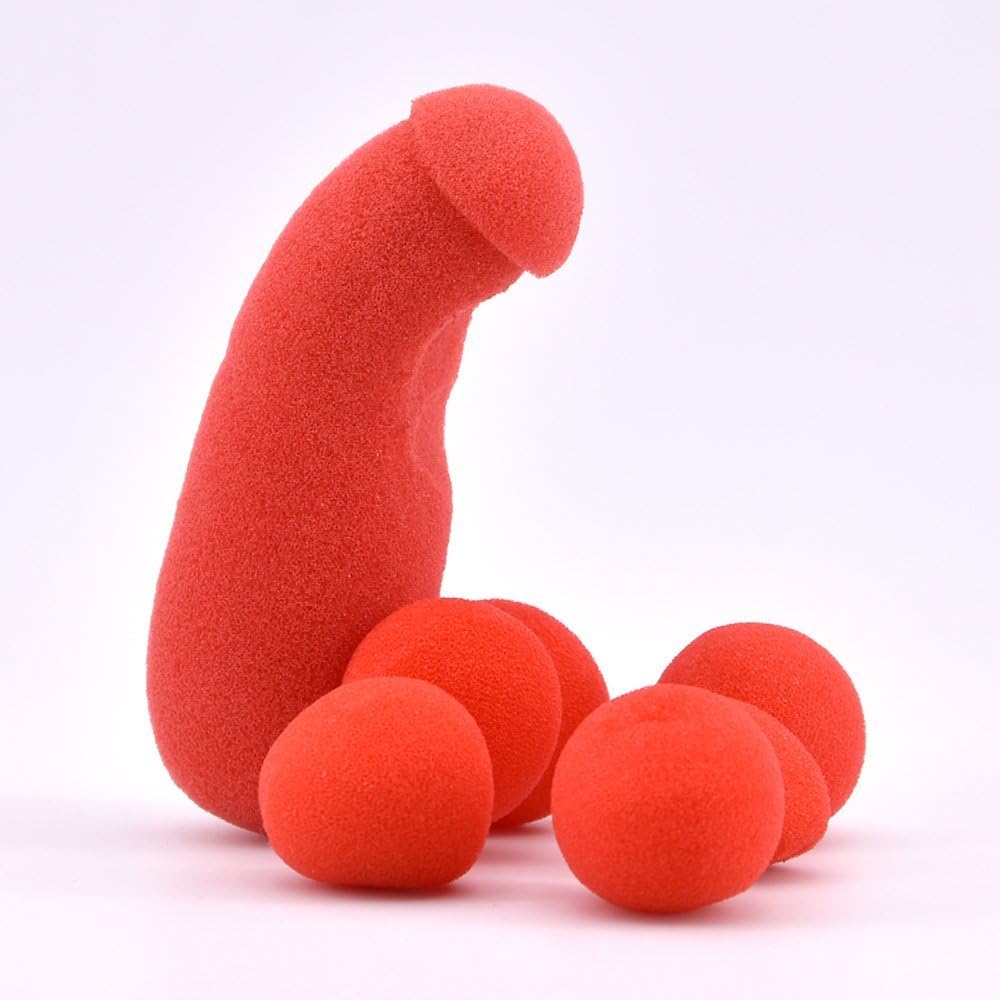 SUMAG 1Set Sponge Brother with 4Pcs Red Sponge Balls Magic Tricks Funny Stage Street Illusion Gimmick Accessories Props Mentalism (Sponge Brother)