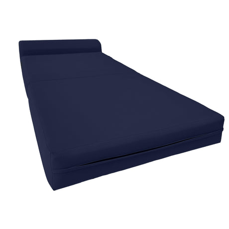 D&D Futon Furniture Sleeper Chair Folding Bed, Studio Sofa Guest Folded Mattress, High Density Foam (70 x 24 x 6, Navy Blue)