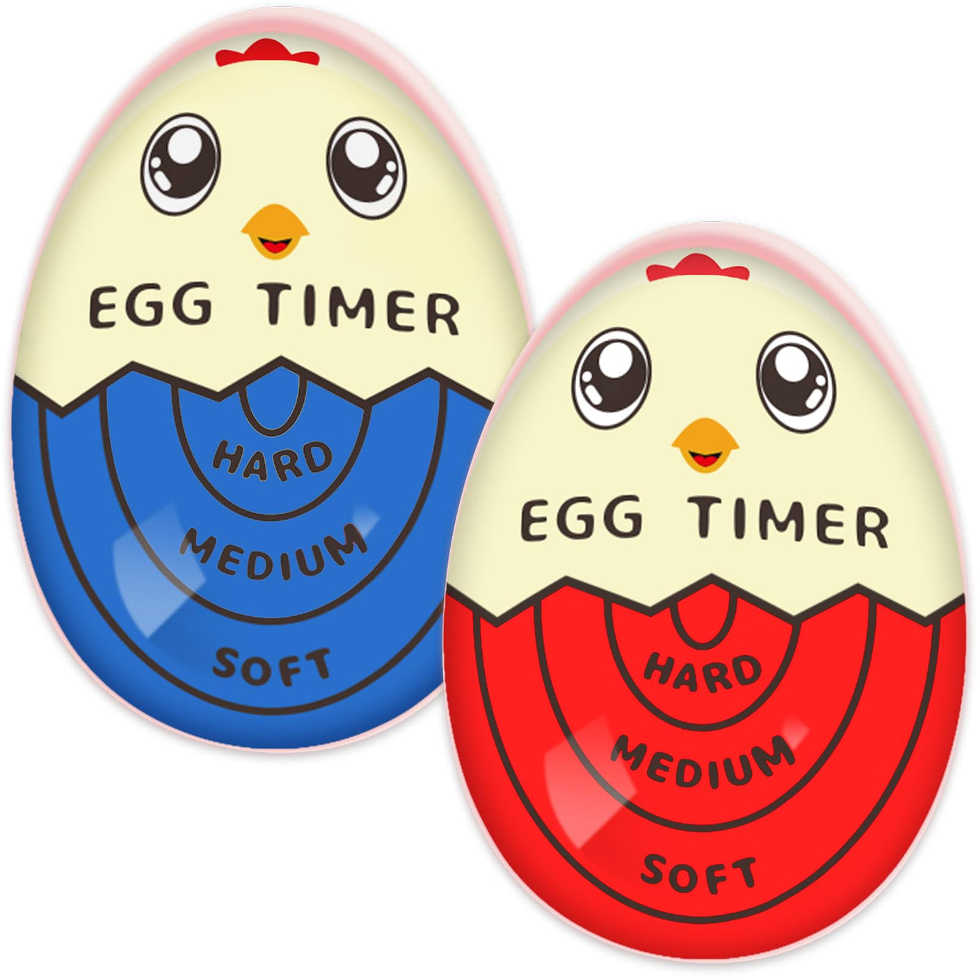 Lasubst Egg Timer That Goes in Water for Soft Medium Hard Boiled Eggs, 1 Red 1 Color