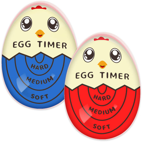 Lasubst Egg Timer That Goes in Water for Soft Medium Hard Boiled Eggs, 1 Red 1 Color